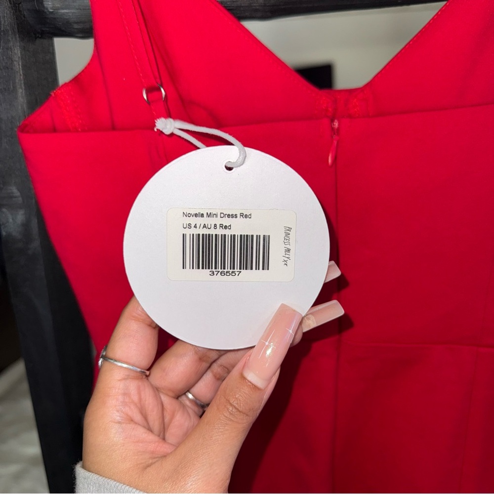 Princess Polly Novelle Red Bustier Mini Dress Adjustable Straps Womens 4 New NWT - Picture 15 of 15